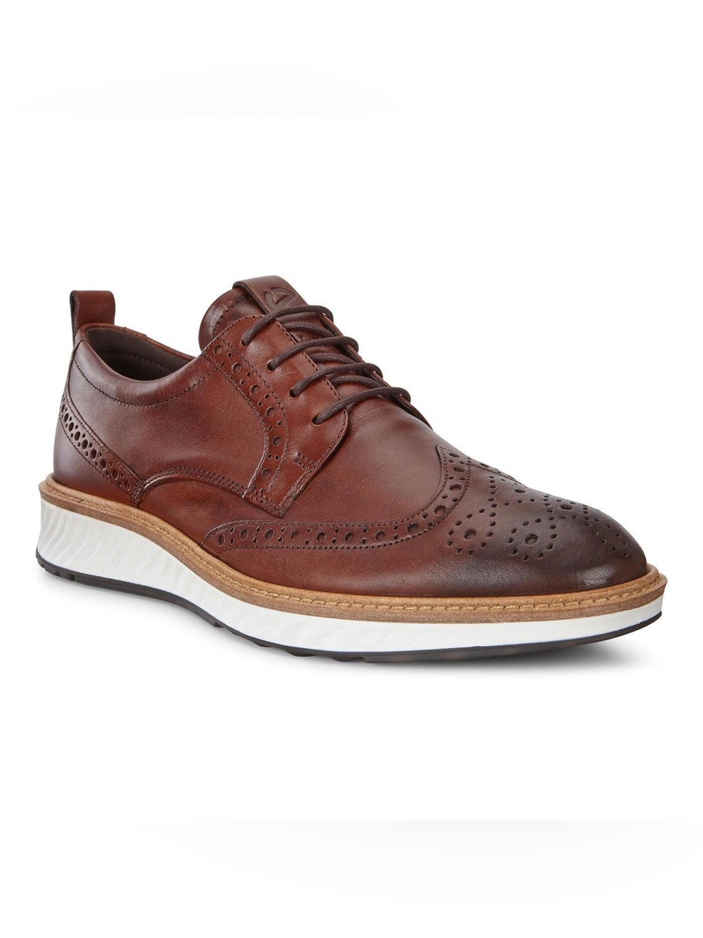 ECCO Men's ST.1 Hybrid Wingtip Brogue Cognac Leather Laces Size 9